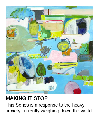 graphic of Barb's  Affect #1, Oil on canvas, 40 x 40  in the making it stop gallery